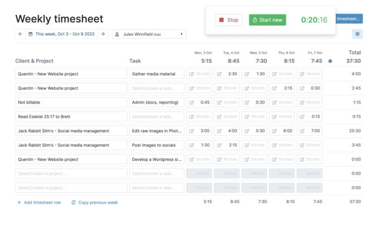 Top / Free / Best Timesheet Apps in 2026: Reviews and Pricing