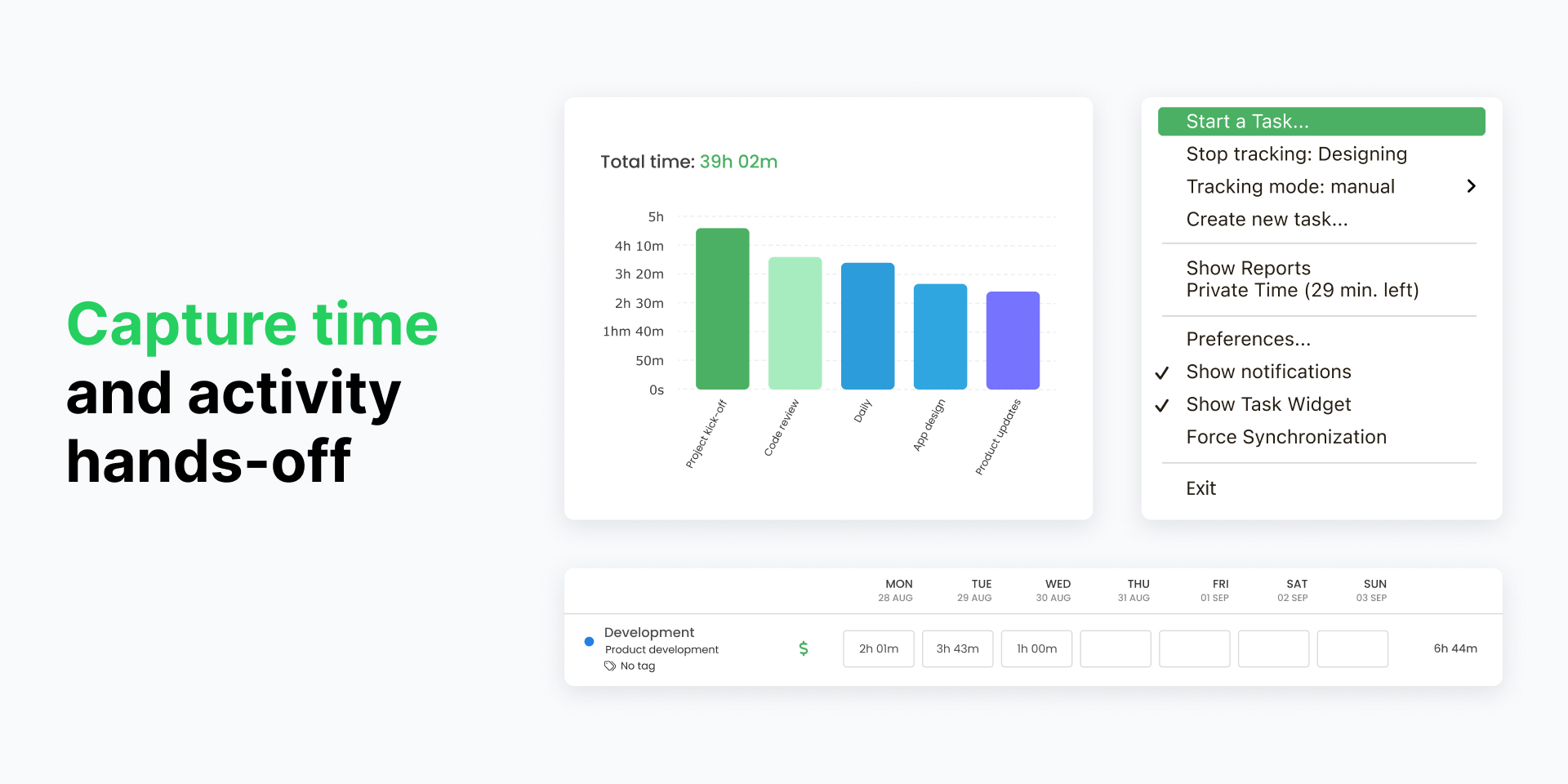 promo image for a hybrid remote work monitoring software timecamp