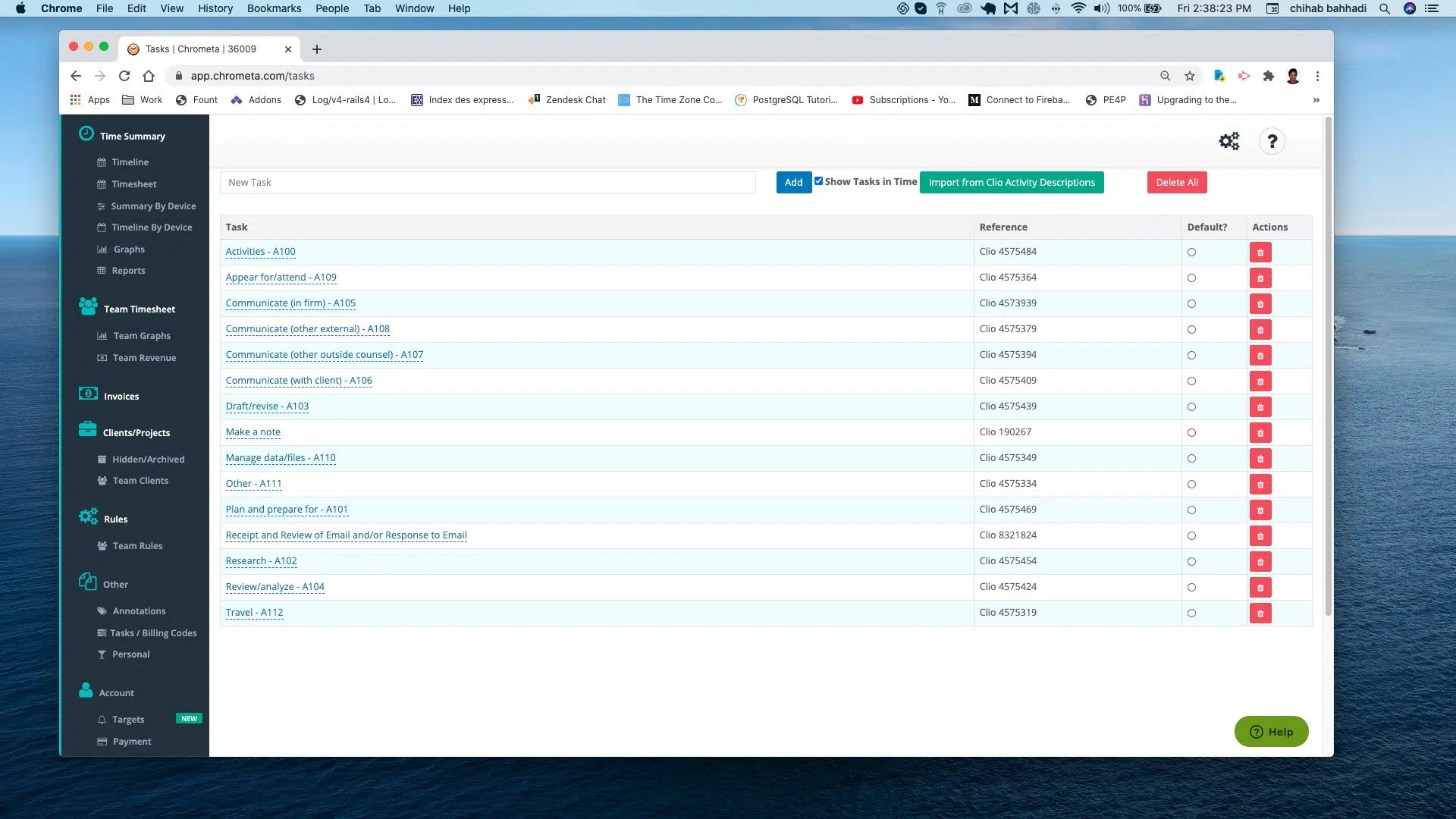 a screenshot of chrometa software