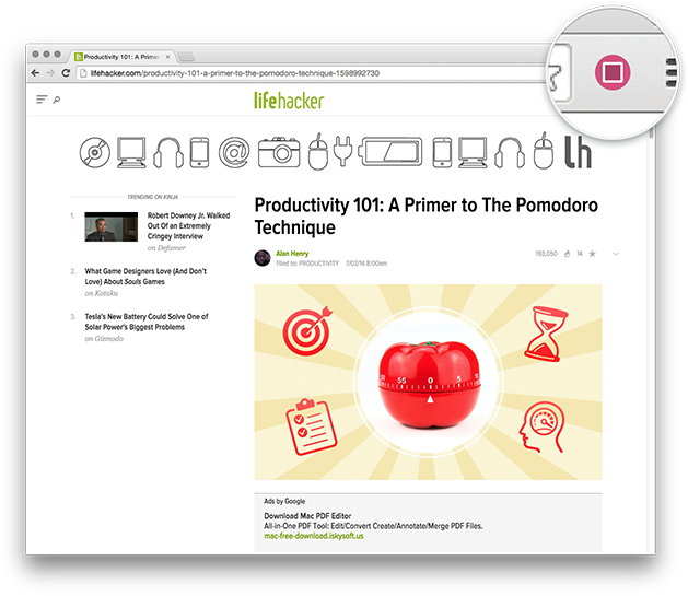 screenshot from Roundpie app