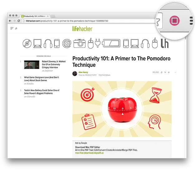 screenshot from Roundpie app