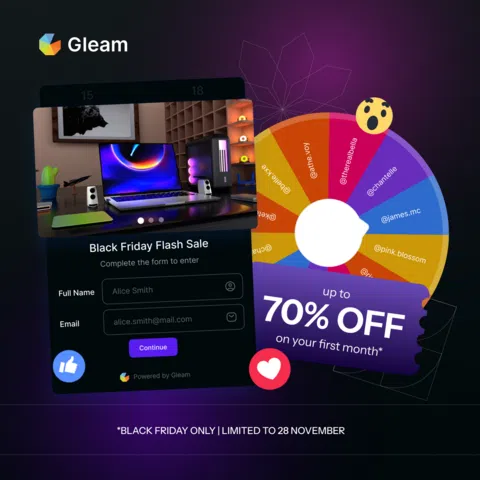 Gleam.io Black Friday bannner