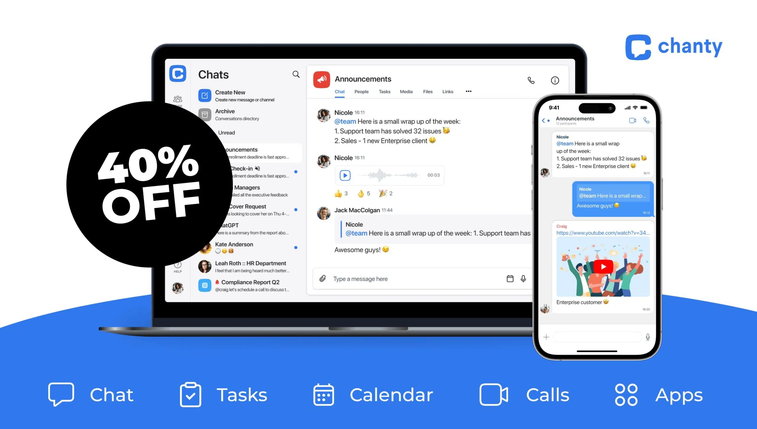 chanty software website screenshot