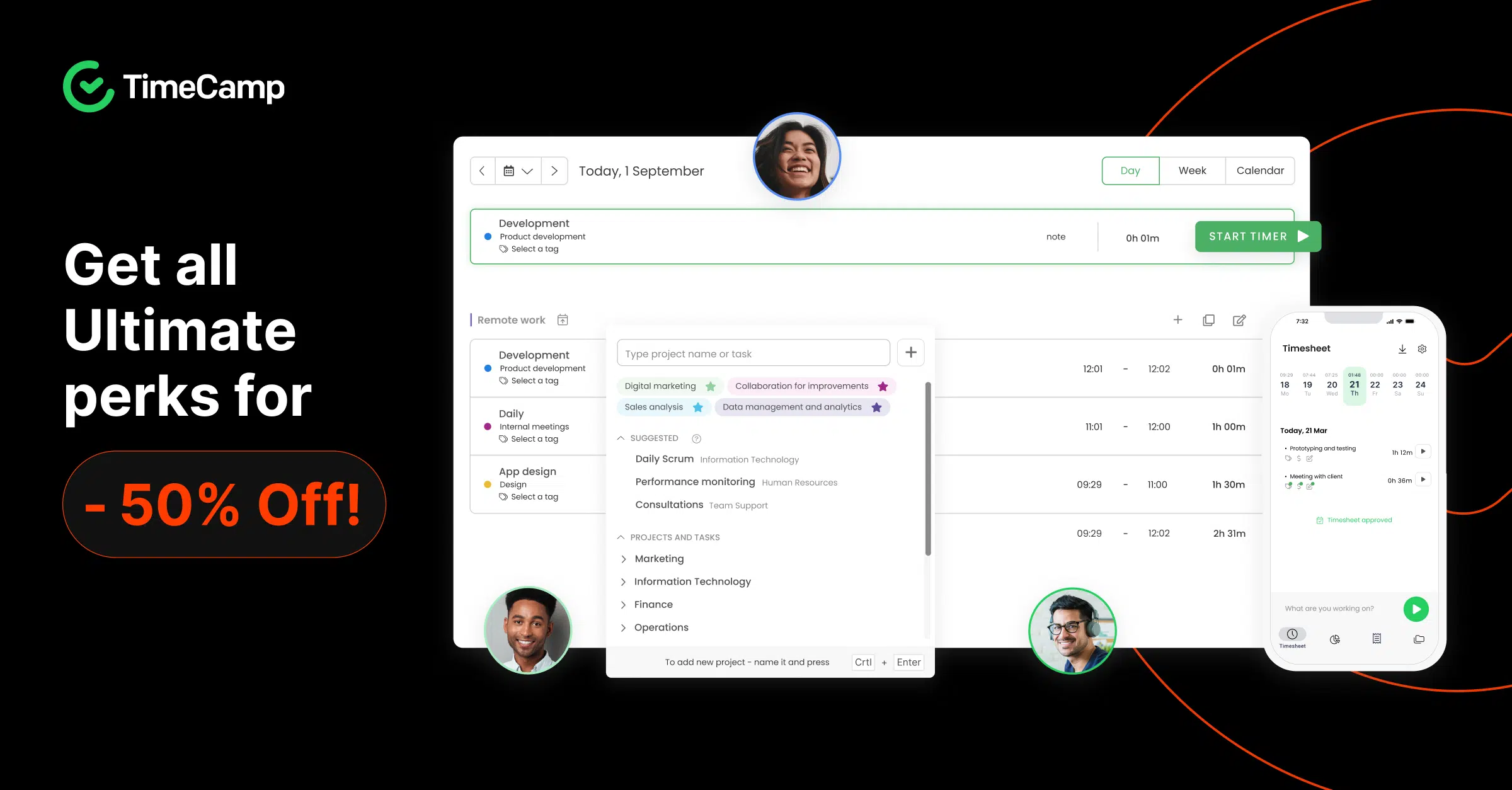 timecamp promo for a blog post about black friday saas deals