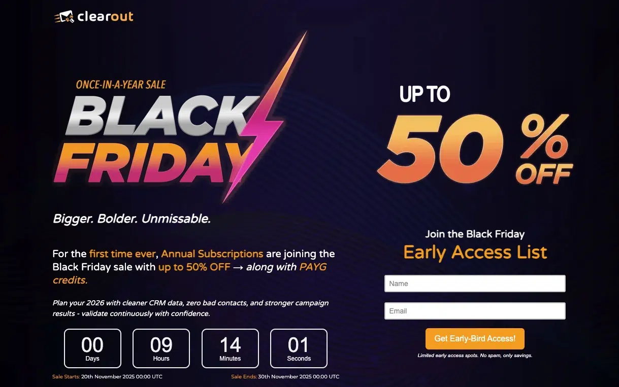 clearout software website screenshot