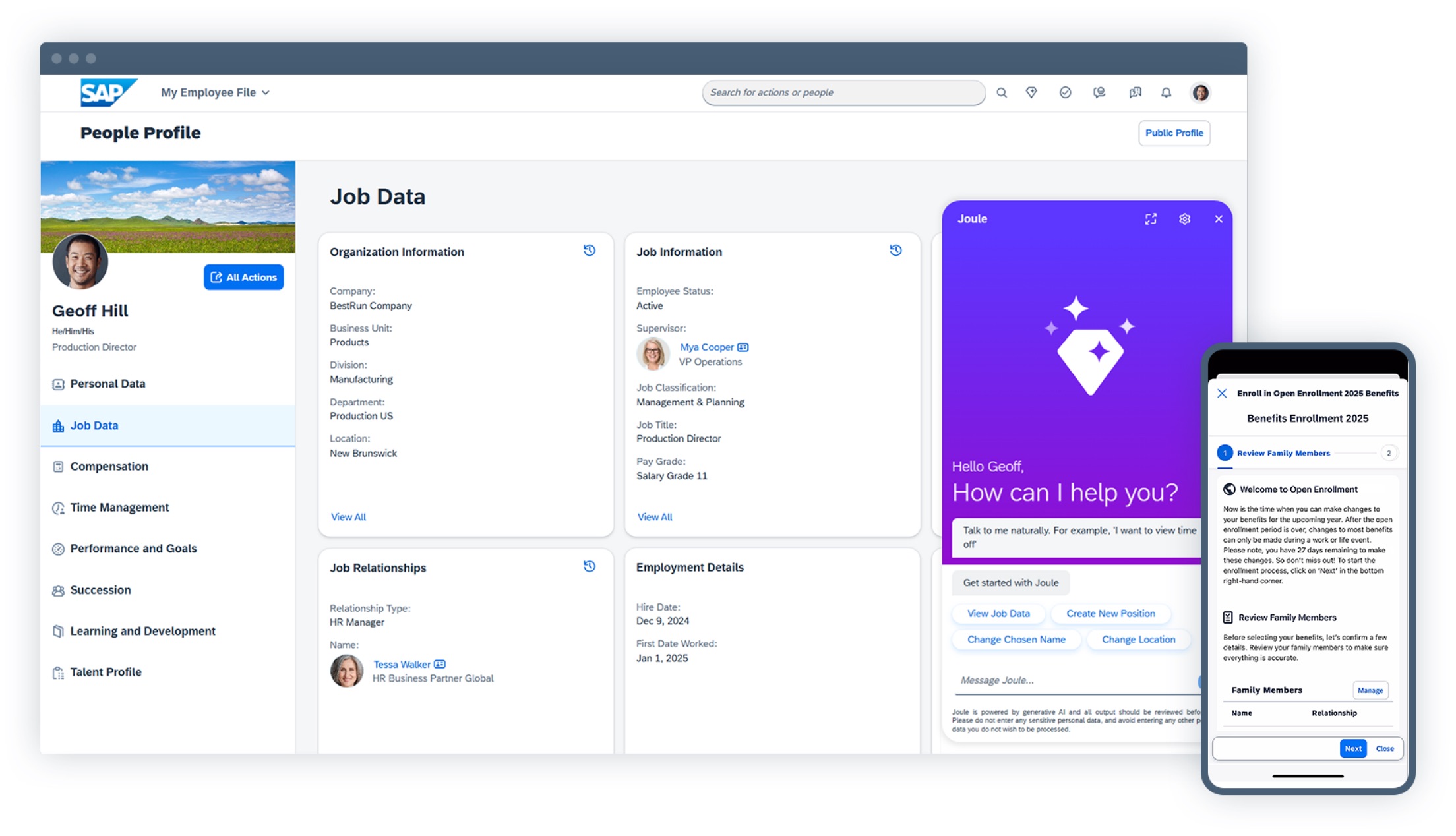 a promotional image of sap field glass that shows its web and mobile apps