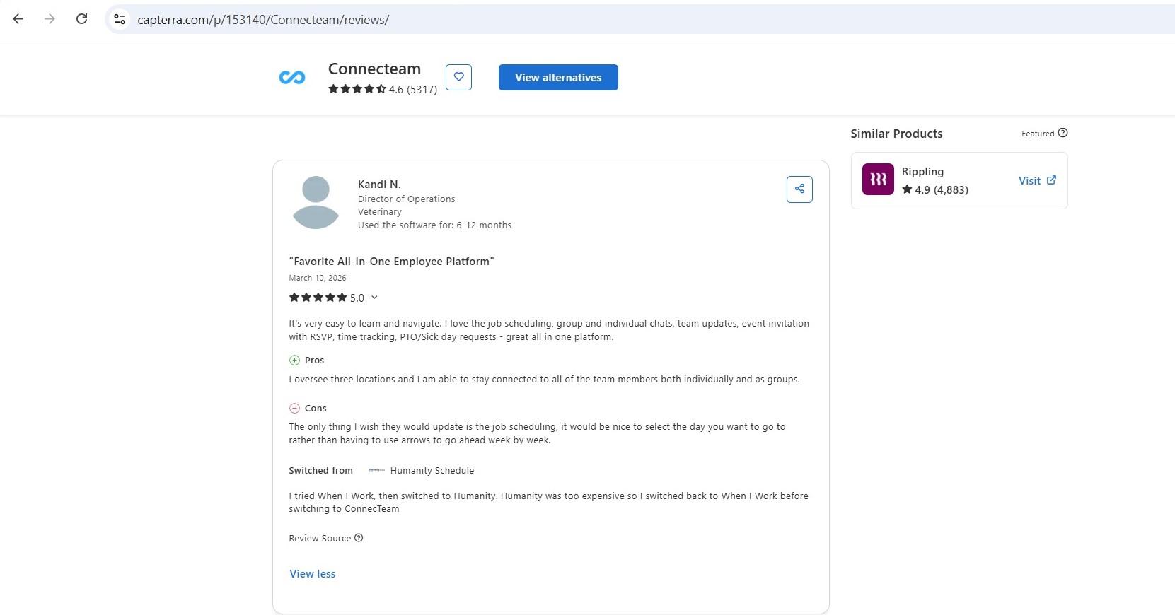 a screenshot of connecteam review 1