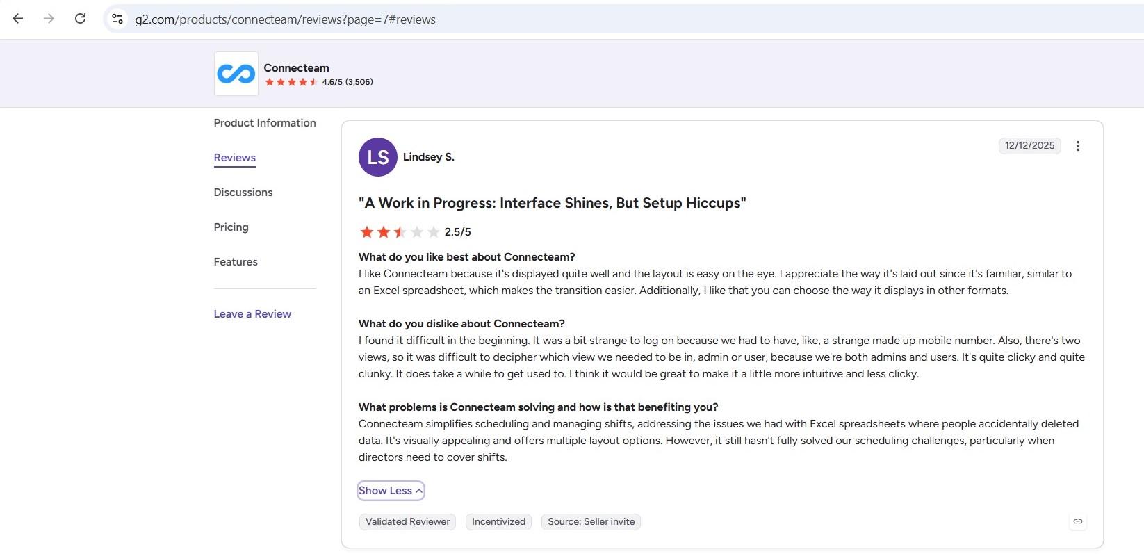 a screenshot of connecteam review 2