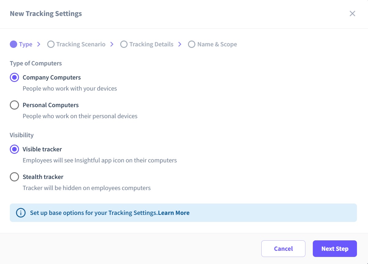 the screenshot of menu in insightful