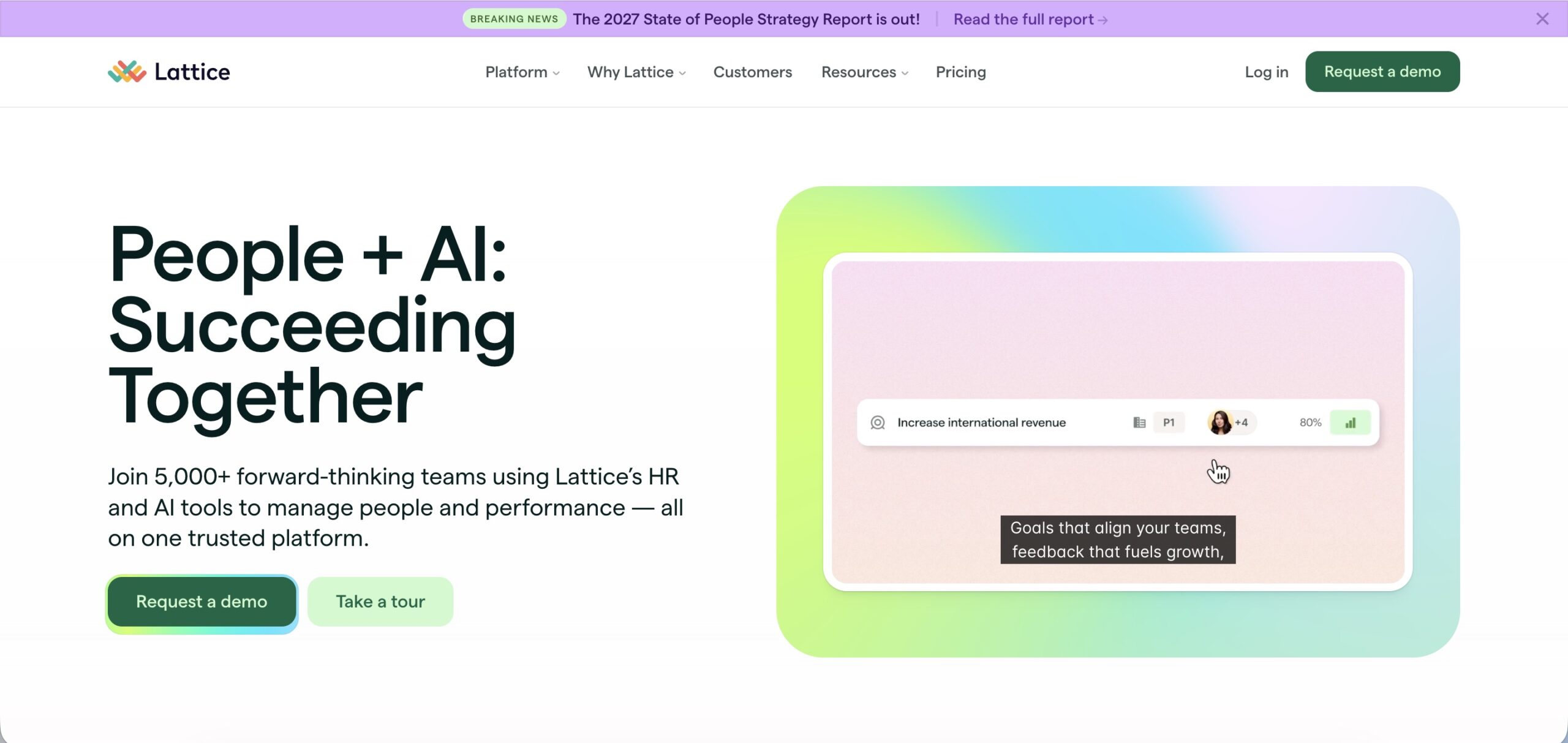 a screenshot of hero section of lattice website