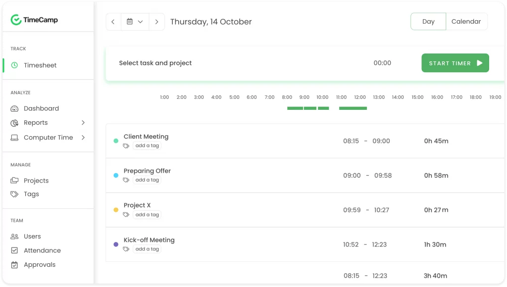 TimeCamp time tracking