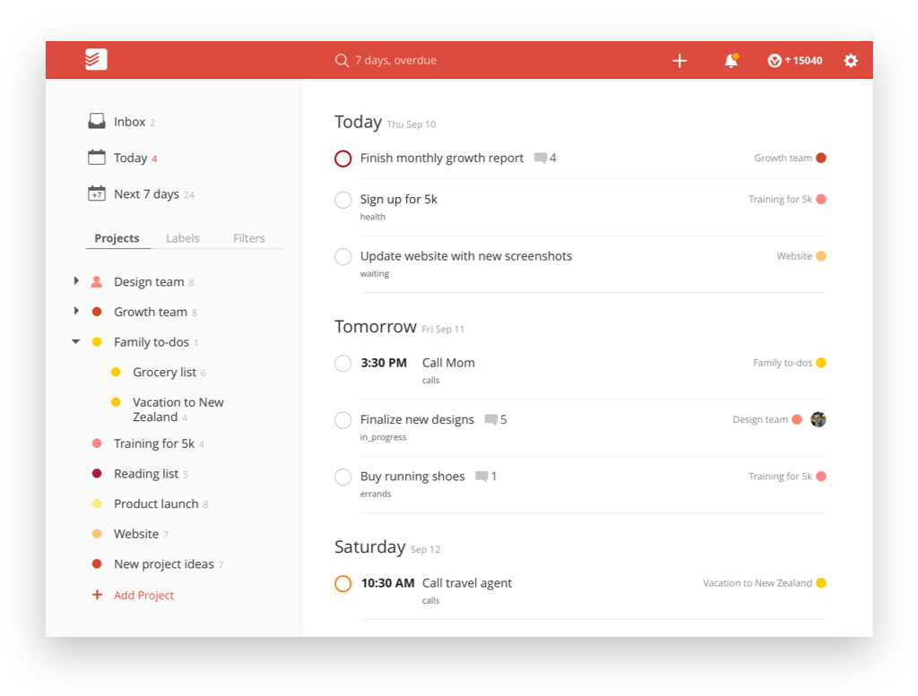 Todoist listas de tareas