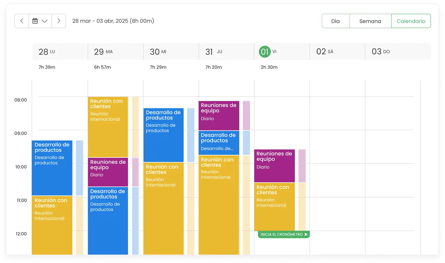 timecamp calendario