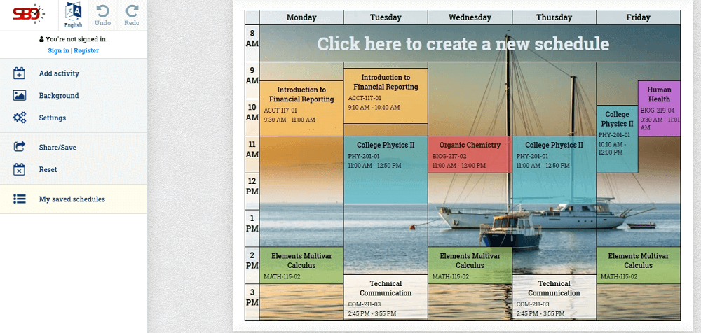 free online schedule maker