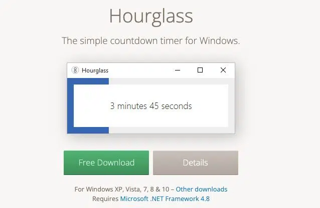 applications de minuterie gratuites hourglass screenshot