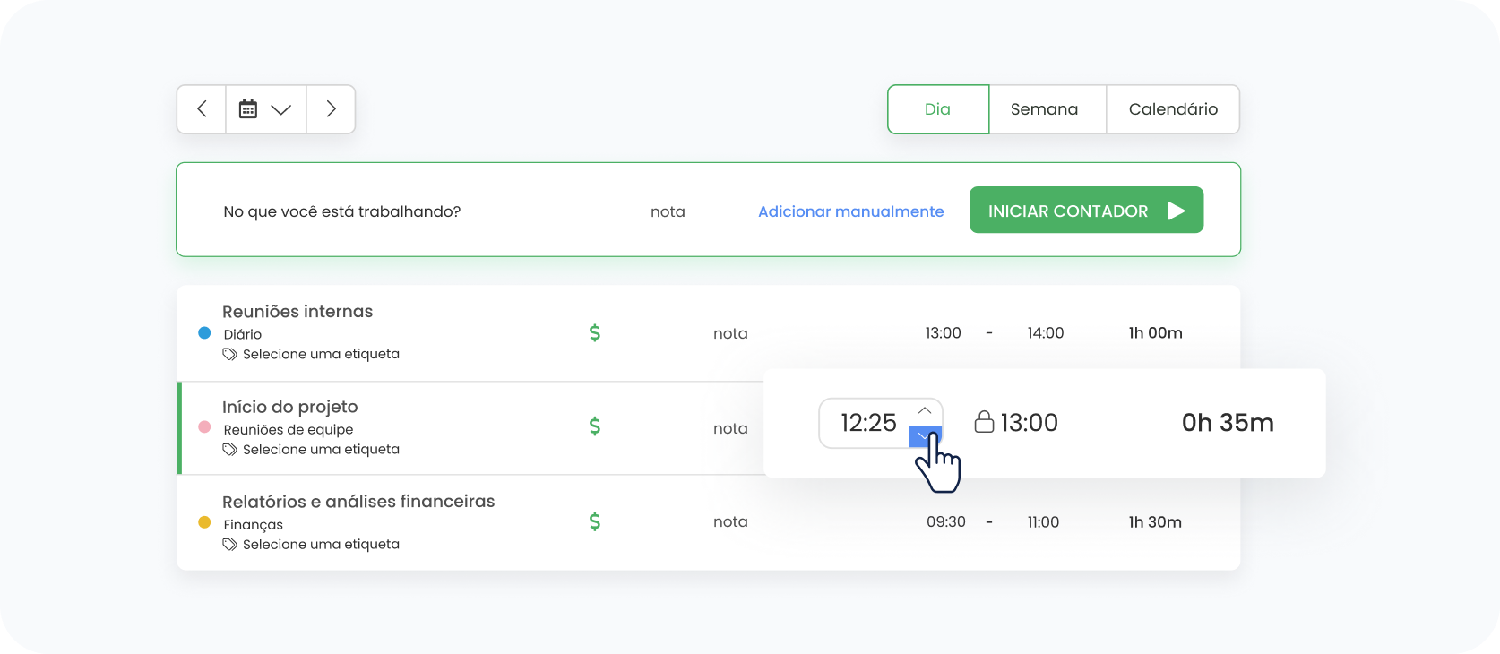 Controle de tempo essencial