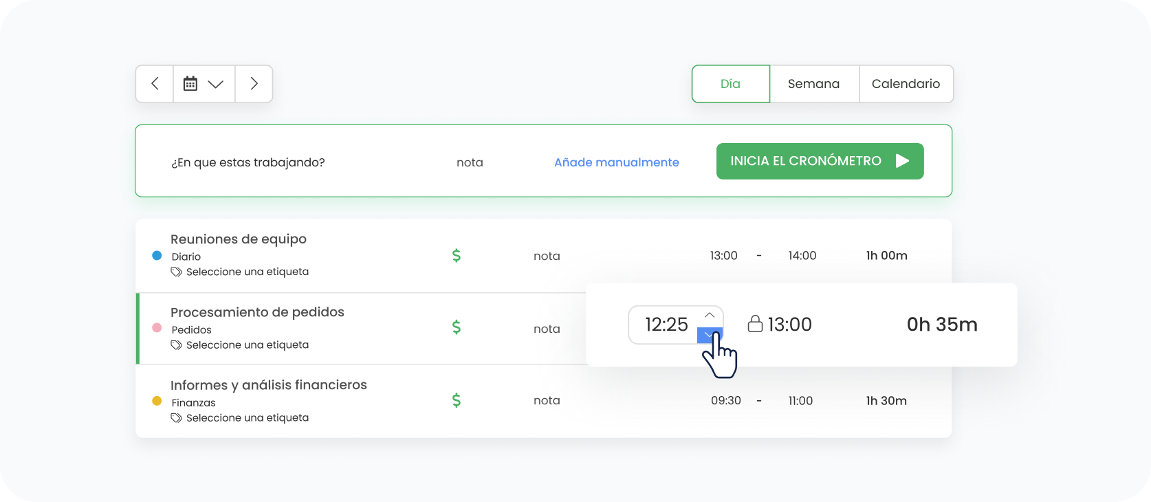 Seguimiento básico del tiempo