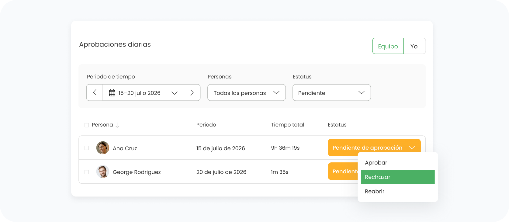 Aplicación de políticas y aprobaciones