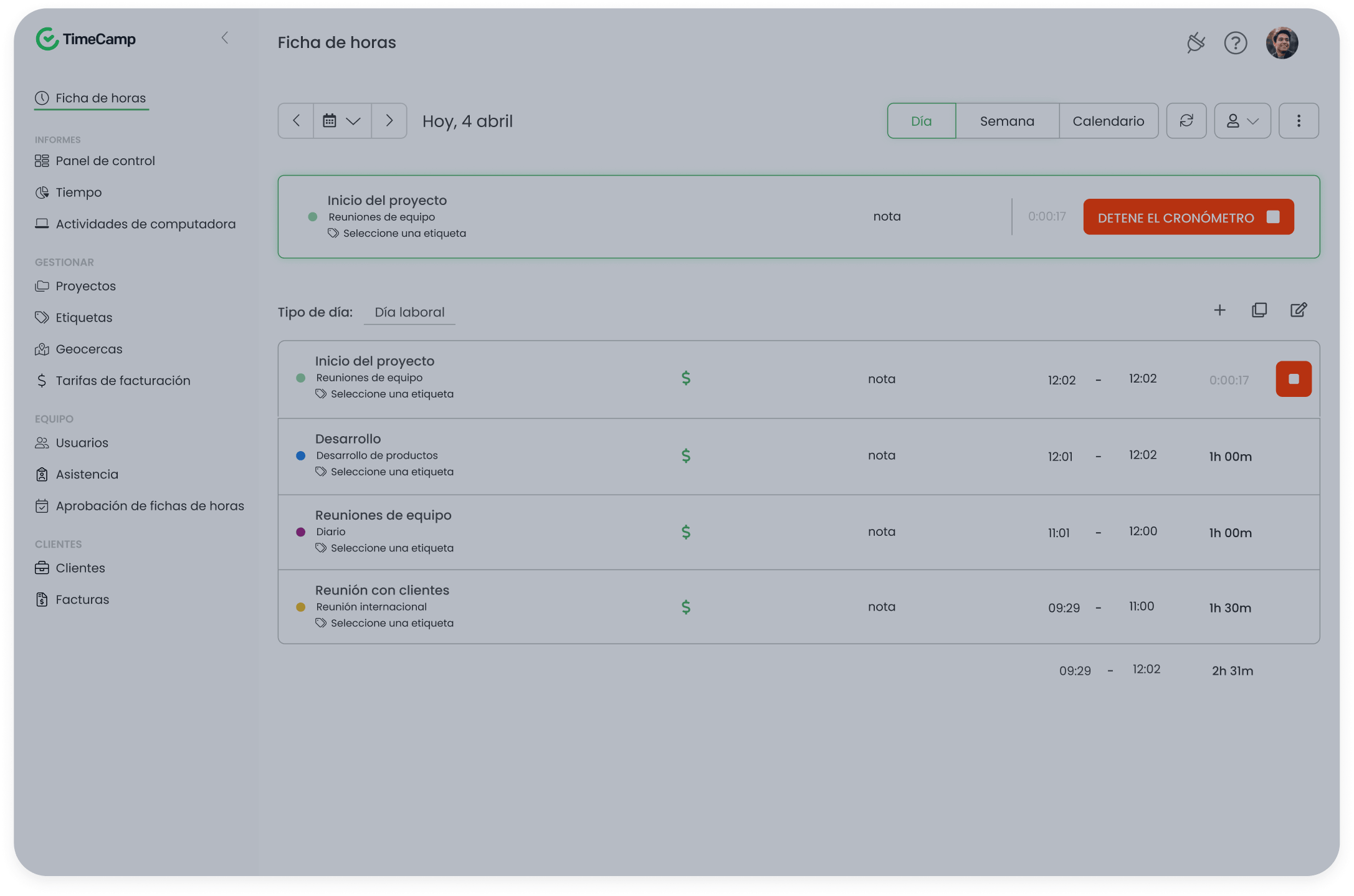 TimeCamp demo