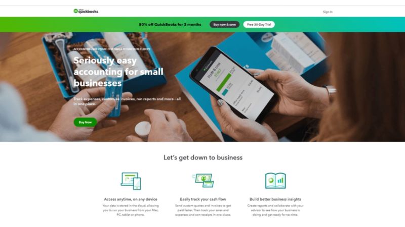 zrzut ekranu aplikacji quickbooks