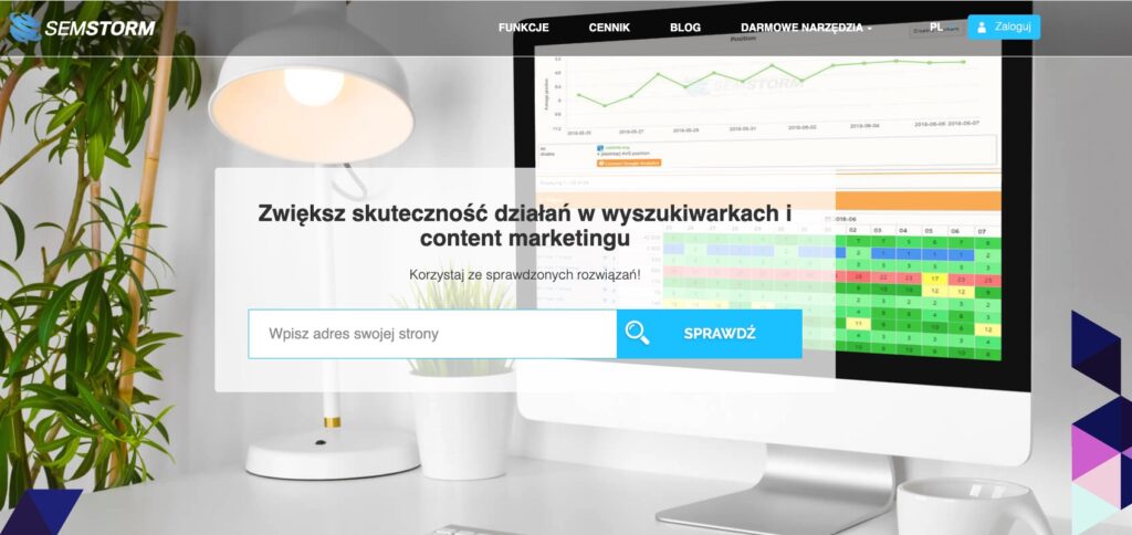 Zrzut ekranu strony internetowej semstorm