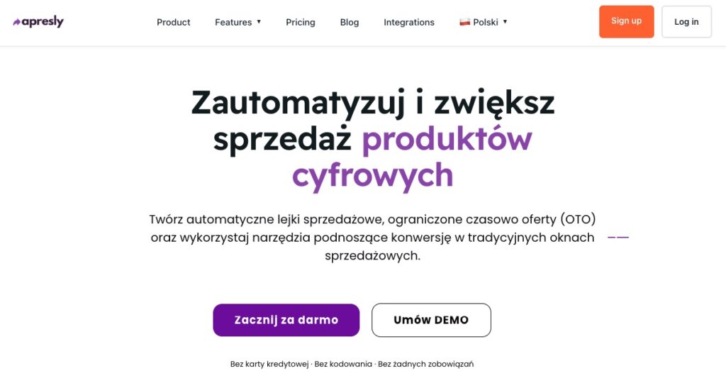 zrzut ekranu strony internetowej narzędzia apresly