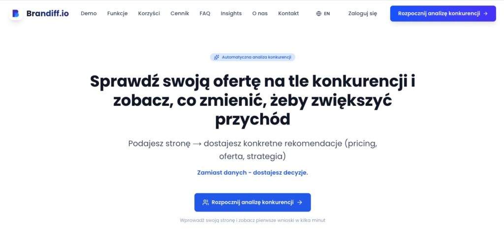 zrzut ekranu strony internetowej narzędzia brandiffio