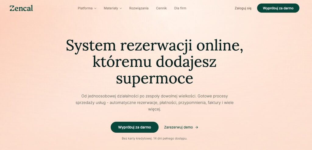 zrzut ekranu strony internetowej narzędzia zencal