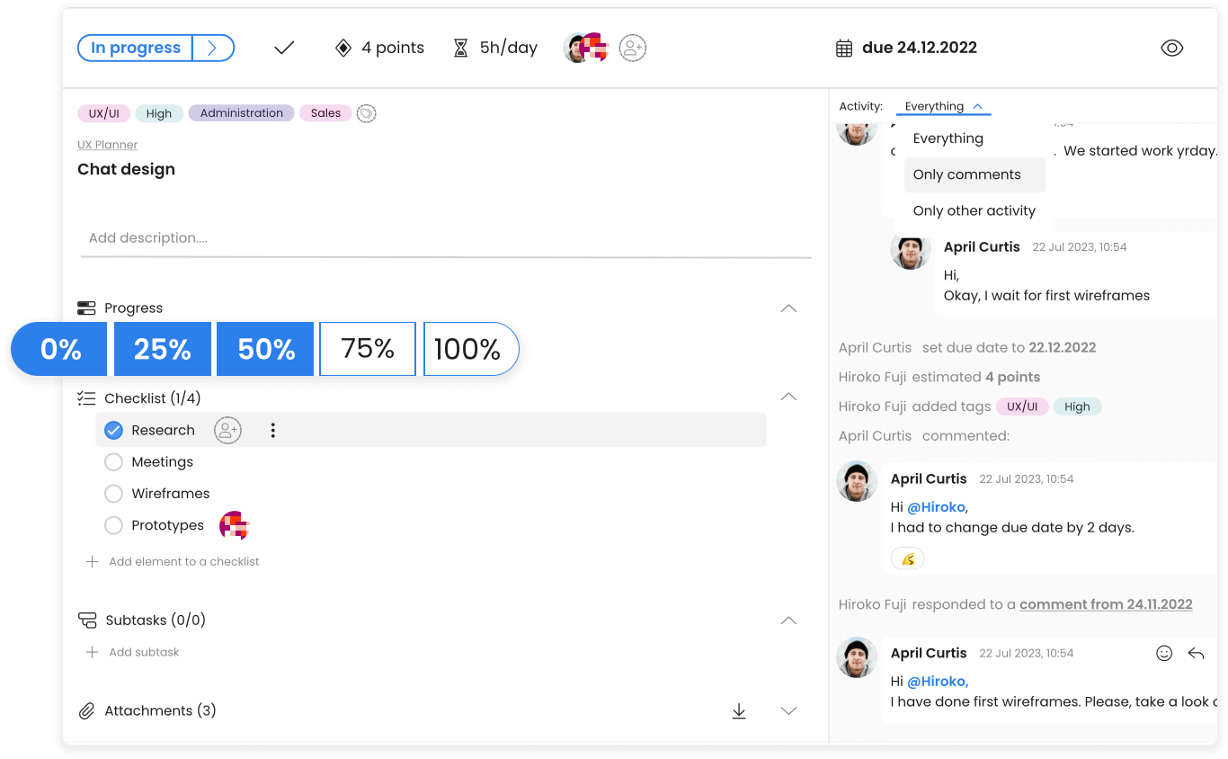 planner feature task managment