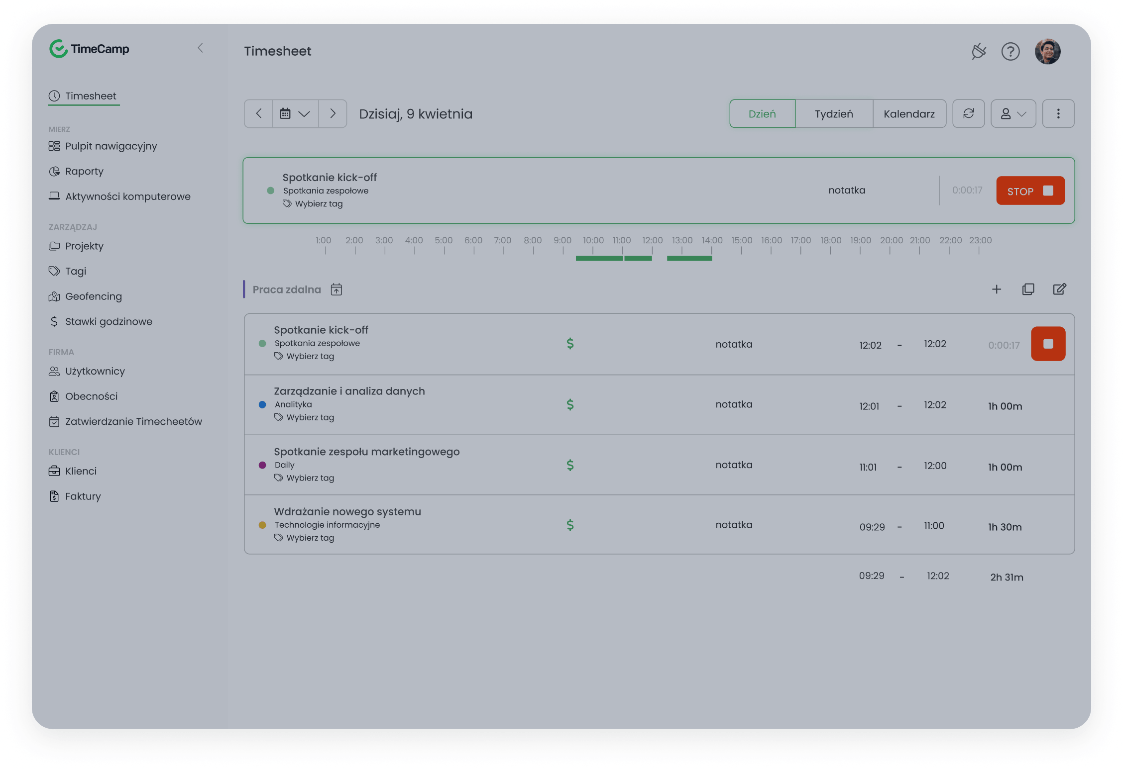 TimeCamp demo